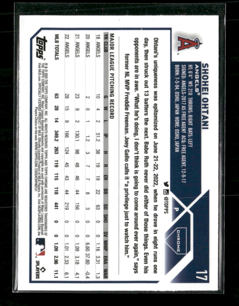 2023 Topps Chrome Sepia Refractors Shohei Ohtani #17