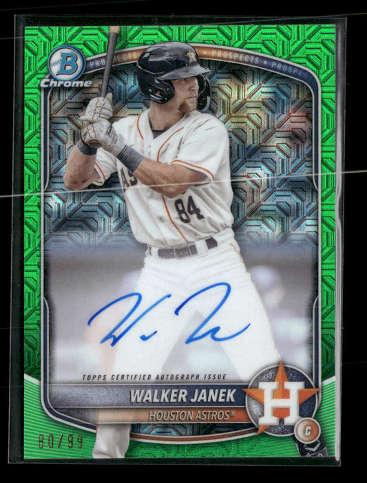 2025 Bowman Chrome Prospect Autographs Green Mojo Walker Janek #/99 #BMA-WJA