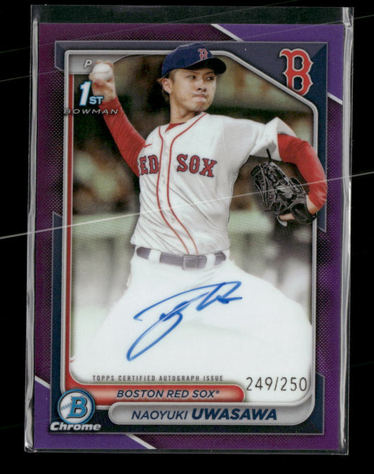 2024 Bowman Chrome Prospect Purple Refractors Naoyuki Uwasawa #/250 Auto #CPA-NU