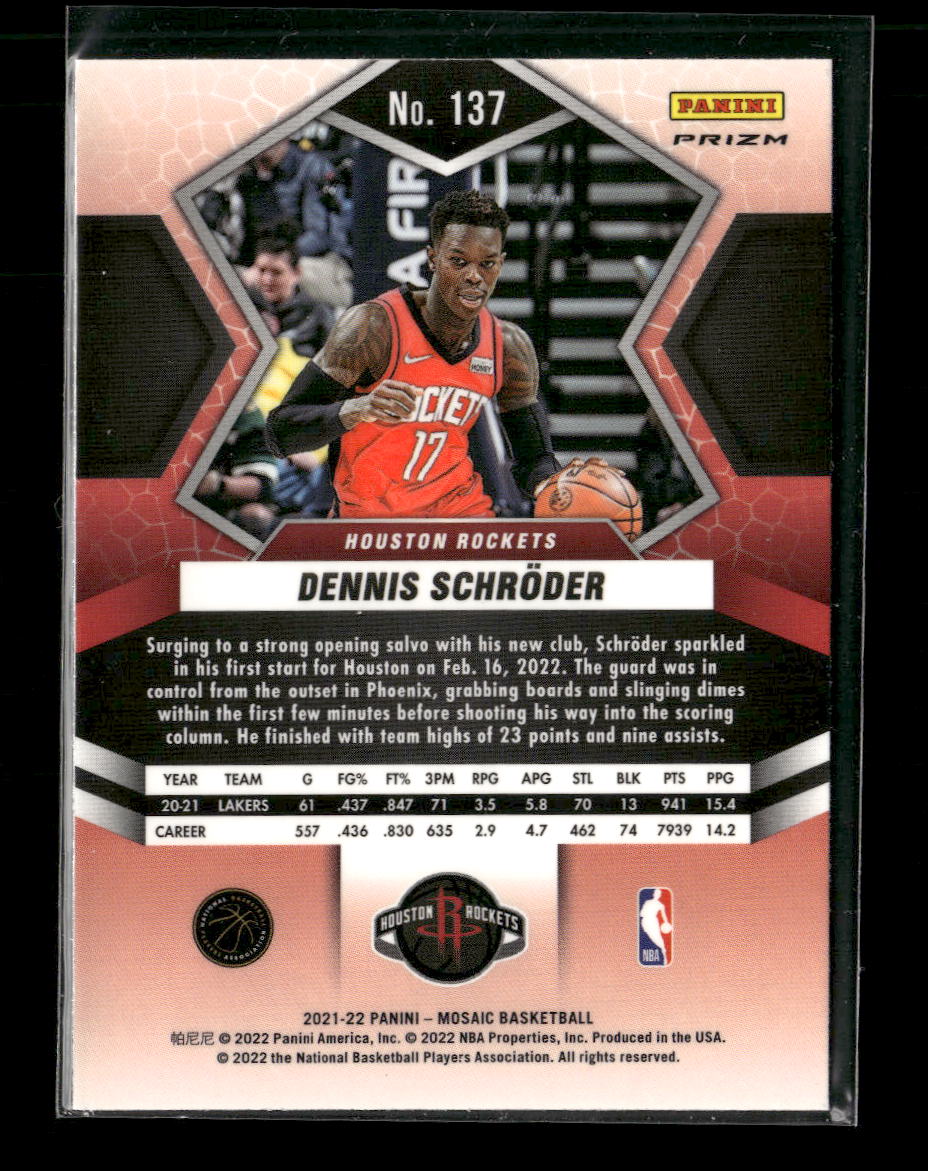 2021-22 Panini Mosaic Genesis Dennis Schroder #137