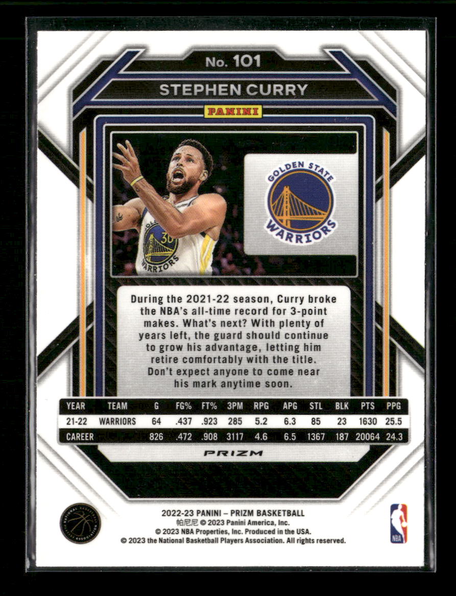 2022-23 Panini Prizm Prizms Silver Stephen Curry #101