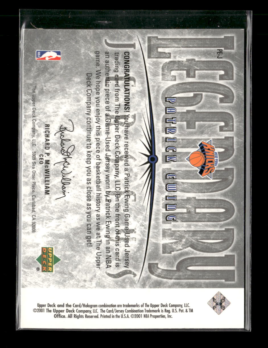 2000-01 Upper Deck Legends Legendary Jerseys Patrick Ewing #PE-J