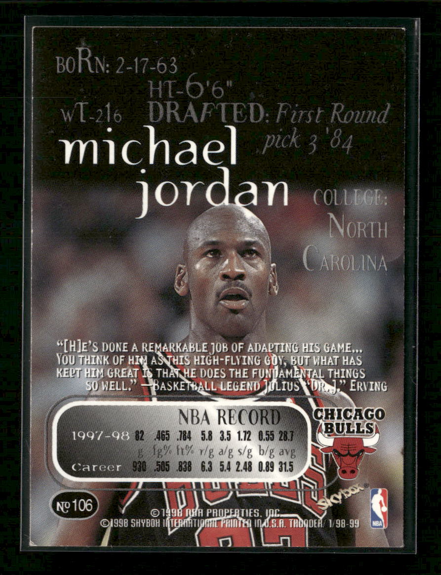 1998-99 SkyBox Thunder Michael Jordan #106