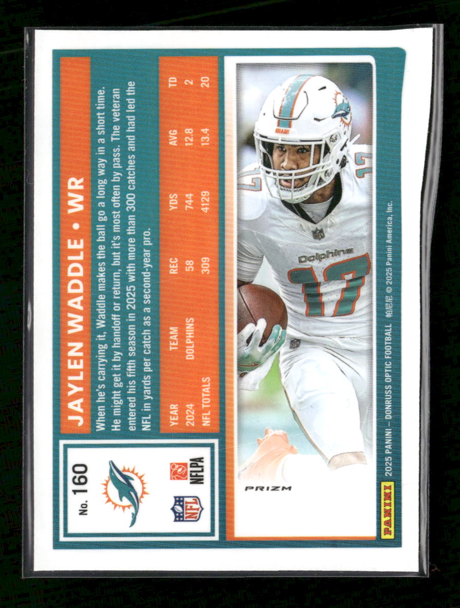 2025 Donruss Optic 100 Emoji Jaylen Waddle #160
