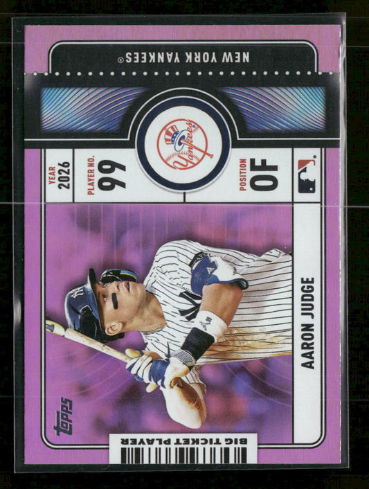 2026 Topps Big Ticket Players Pink Foil Aaron Judge #BTP-18