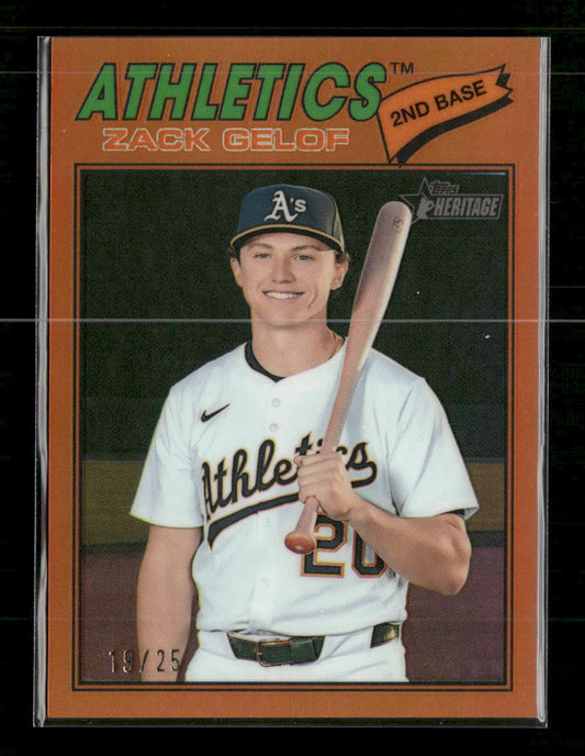 2026 Topps Heritage Chrome Orange Refractors Zack Gelof #/25 #186