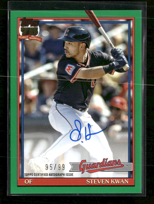 2026 Topps 1991 Baseball 35th Anniversary Auto Green Steven Kwan #/99 #91A-KWA