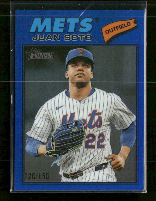 2026 Topps Heritage Chrome Blue Refractors Juan Soto #/150 #306