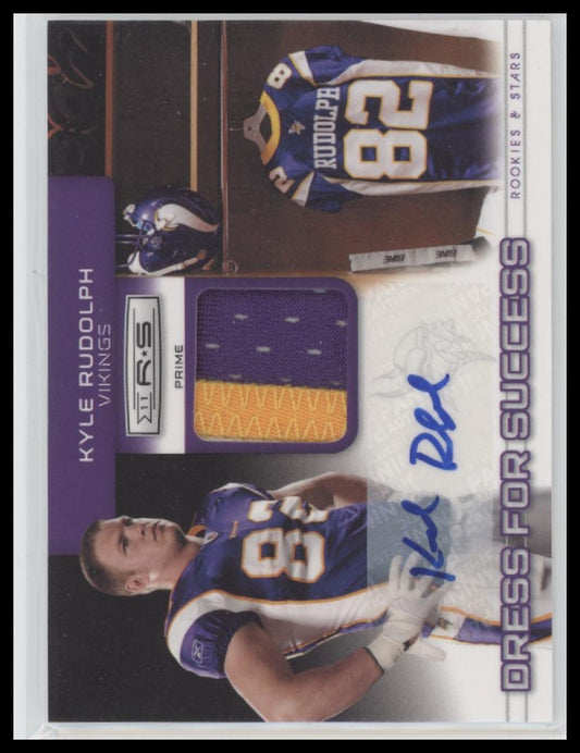 2011 Panini R&S Dress for Success Jerseys Prime Auto Kyle Rudolph #/25 #6
