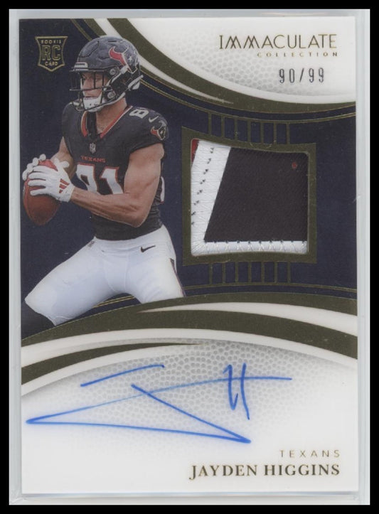 2025 Panini Immaculate Collection Jayden Higgins Rookie #/99 Auto #120