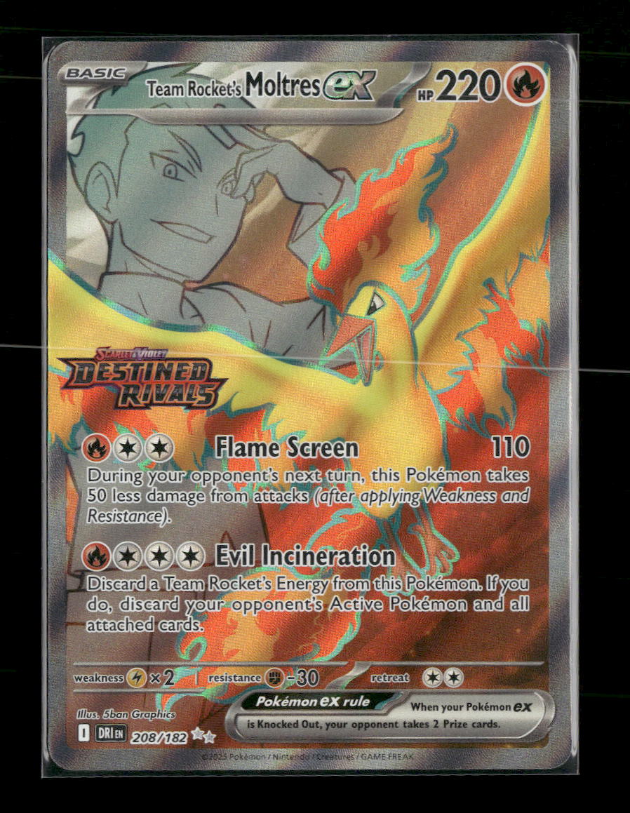 Team Rocket's Moltres ex (Destine Rivals Stamp) #208/182