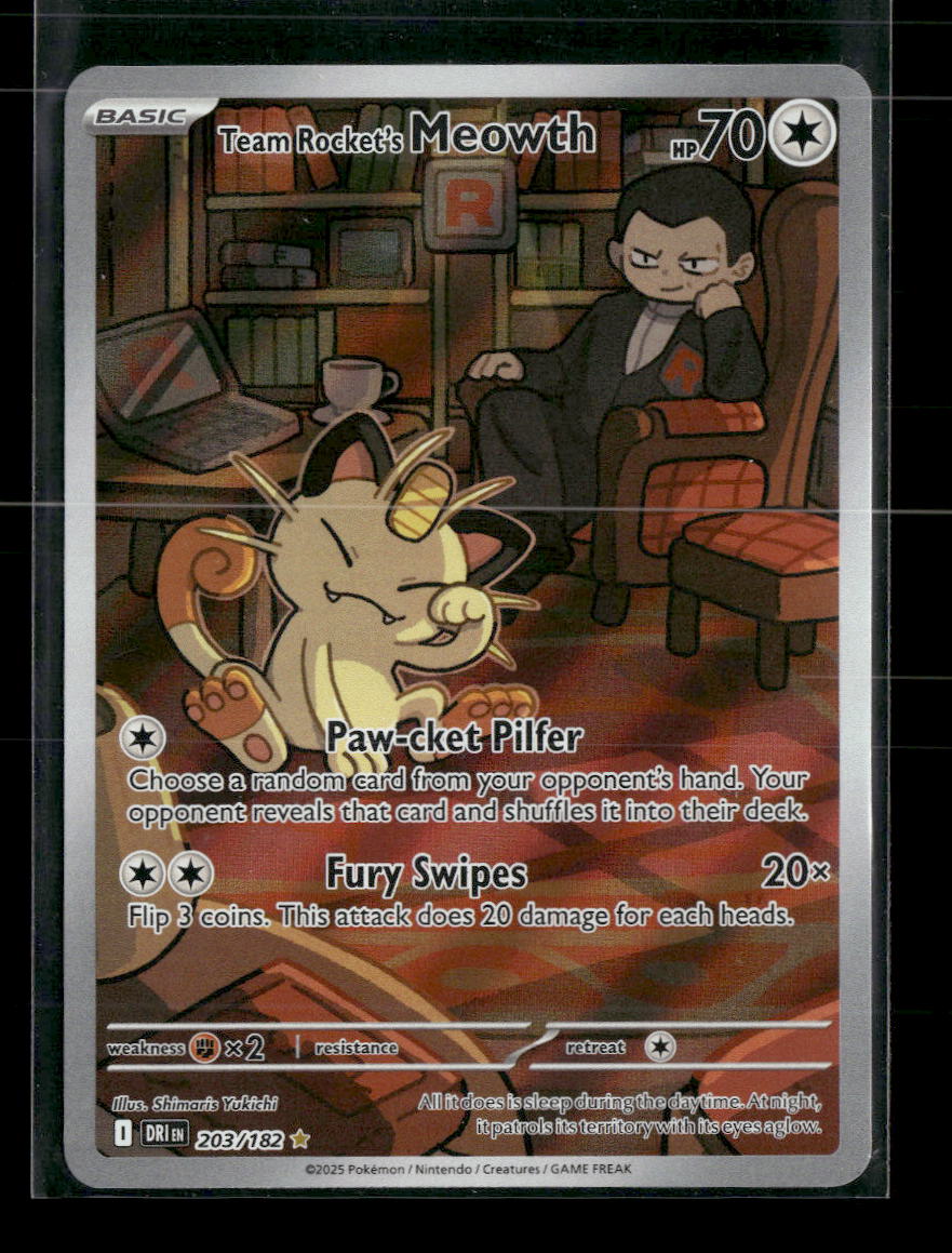 SV10: Destined Rivals Team Rocket's Meowth #203/182