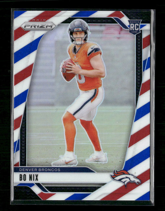 2024 Panini Prizm Red White and Blue Bo Nix Rookie #309