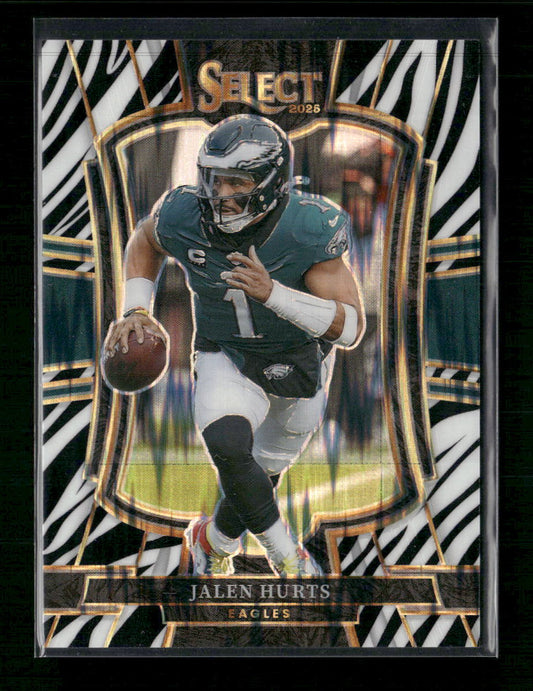 2025 Panini Select Zebra Prizm Jalen Hurts #190