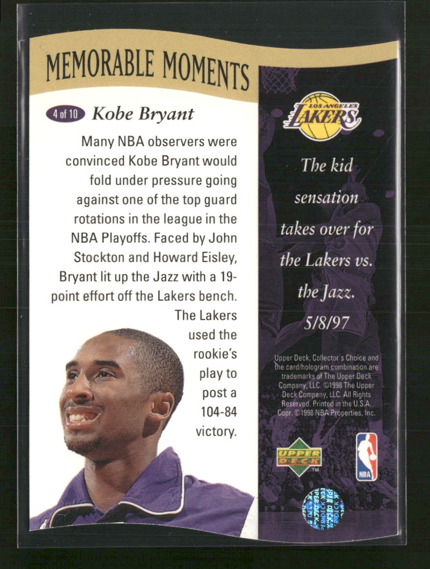 1997-98 Collector's Choice Memorable Moments Kobe Bryant #4