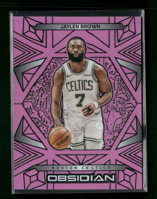2024-25 Panini Obsidian Electric Etch Pink Flood Jaylen Brown #/49 #25