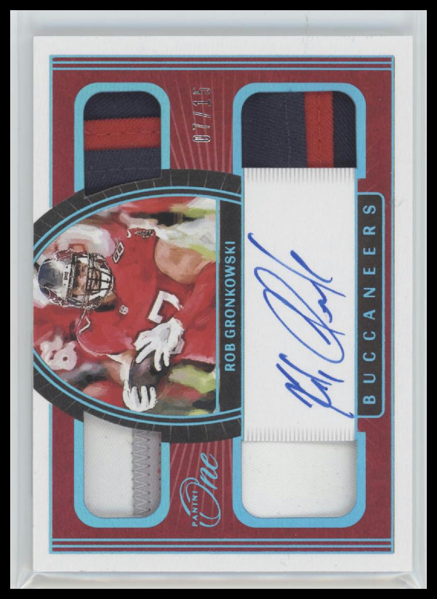 2021 Panini One Quad Patch Autograph Blue Rob Gronkowski #/15  #66