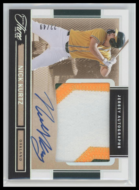 2025 Panini Three and Two Tri-color Patch Auto #49 Nick Kurtz #JK-NK