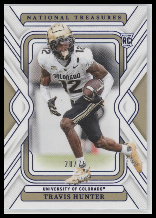 2025 Panini National Treasures Collegiate Century Blue Travis Hunter #/75 #31