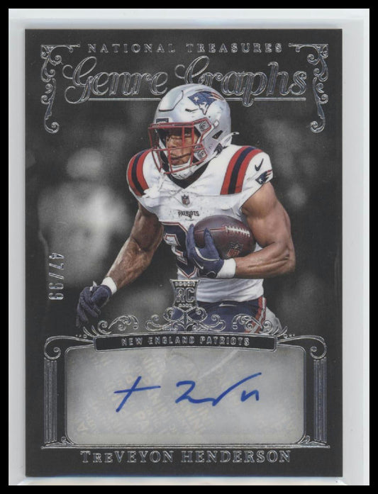 2025 Panini National Treasures Genre Graphs TreVeyon Henderson #/99 Auto #GG-THN