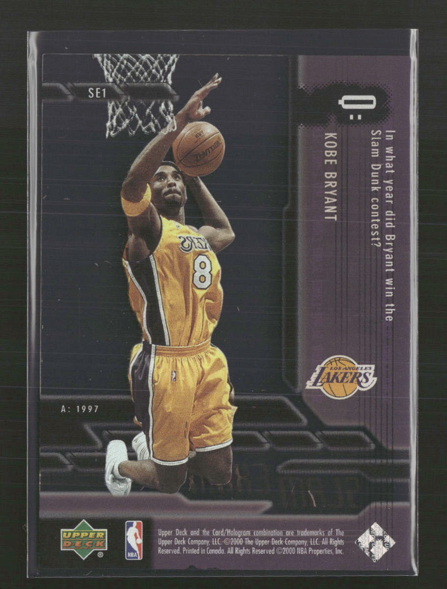2000-01 Upper Deck Slam Slam Exam Kobe Bryant #SE1