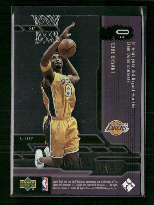 2000-01 Upper Deck Slam Slam Exam Kobe Bryant #SE1