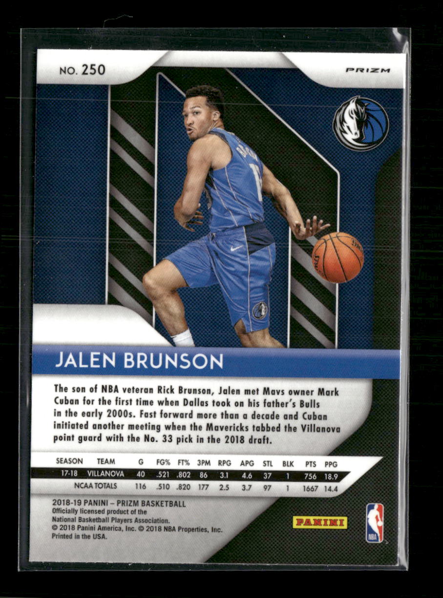 2018-19 Panini Prizm Prizms Red White and Blue Jalen Brunson Rookie #250