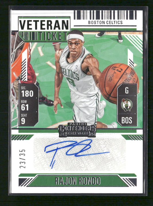 2024-25 Panini Silhouette Veteran Season Ticket Rajon Rondo #/35 Auto #VST-RAJ