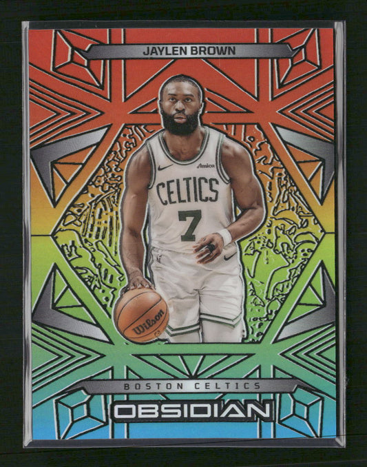 2024-25 Panini Obsidian Electric Etch Hot Springs Jaylen Brown #/15 #25