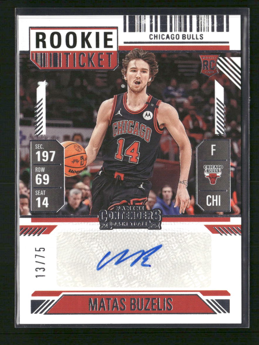 2024-25 Panini Silhouette Rookie Season Ticket Matas Buzelis #/75 Auto #RST-BUZ