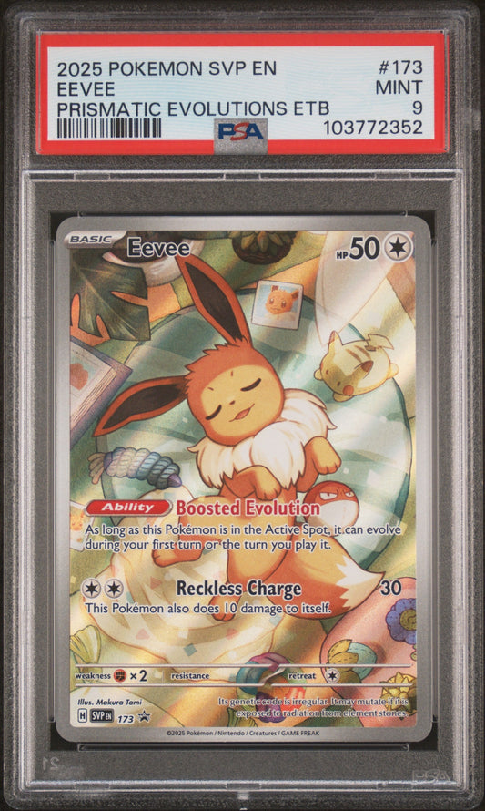2025 Pokemon Svp En-Sv Black Star Promo PE Etb Eevee 9 PSA #173