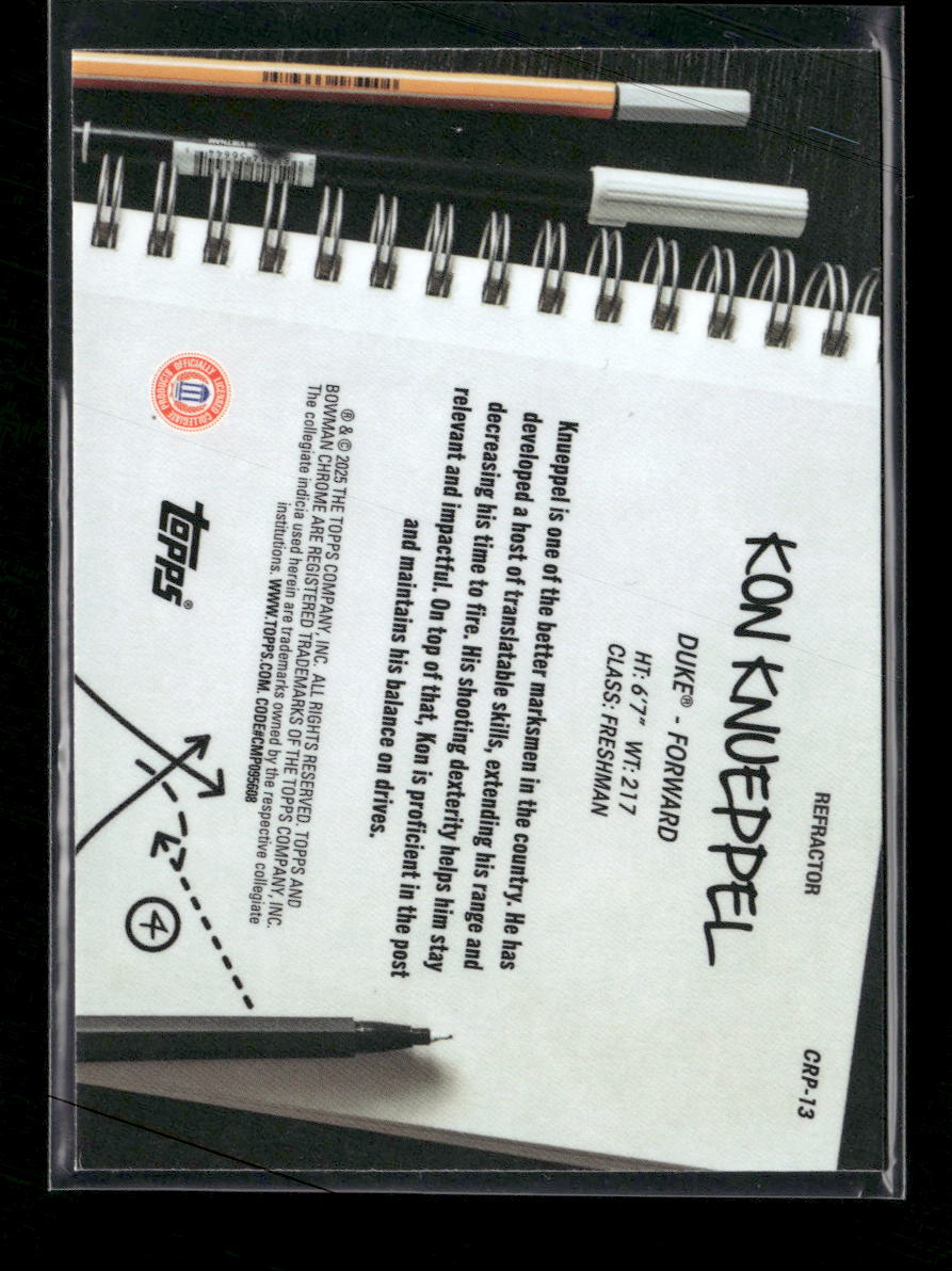 2024-25 Bowman University Chrome College Rule Playbook Kon Knueppel #CRP-13