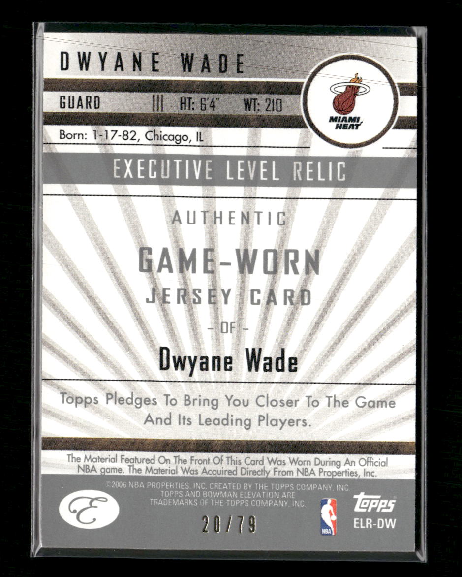 2006-07 Bowman Executive Level Relics Blue Dwyane Wade #/79 #ELR-DW