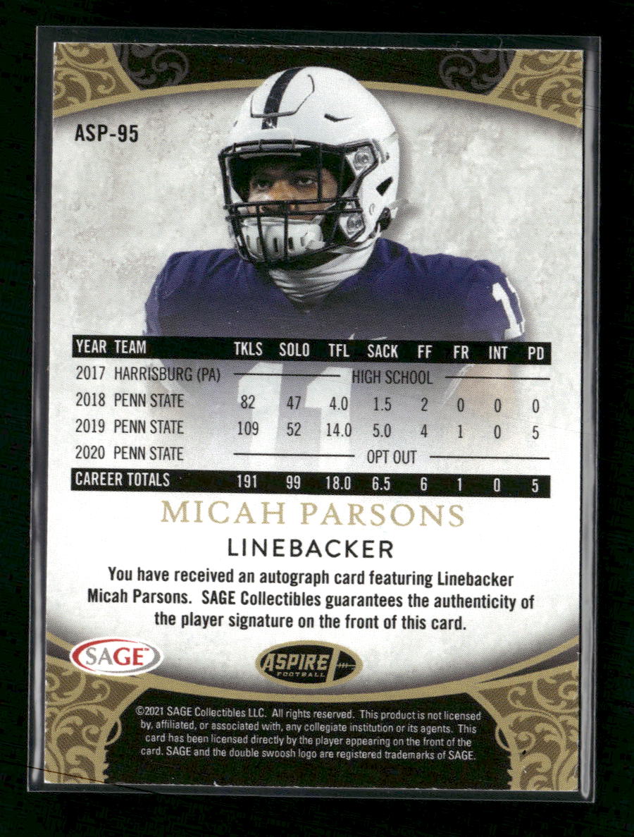 2021 SAGE Aspire Micah Parsons Auto #ASP-95