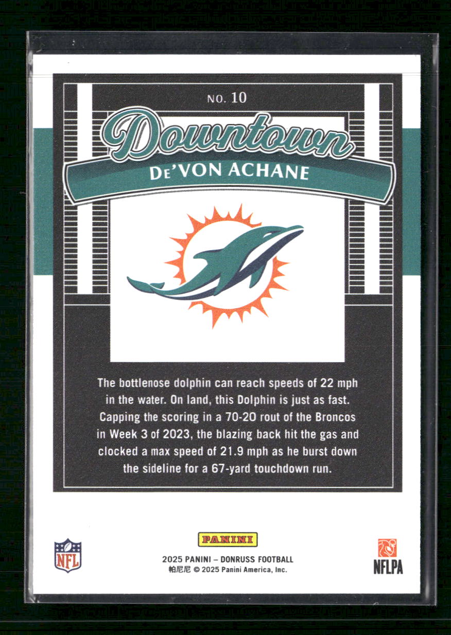 2025 Donruss Downtown! De’Von Achane #10