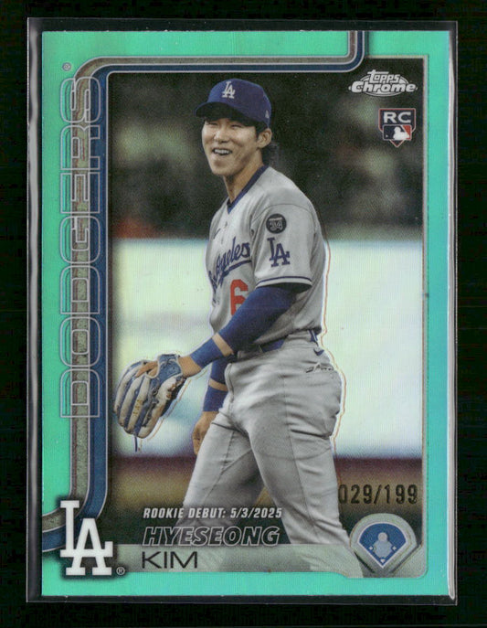 2025 Topps Update Aqua Holo Foil Hyeseong Kim #US312