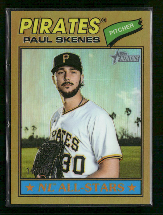 2026 Topps Heritage Chrome Gold Refractors Paul Skenes #/50 #33