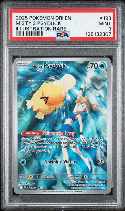 2025 Pokemon Dri En-Destined Rivals Illustration Rare Misty'S Psyduck 9 PSA #193