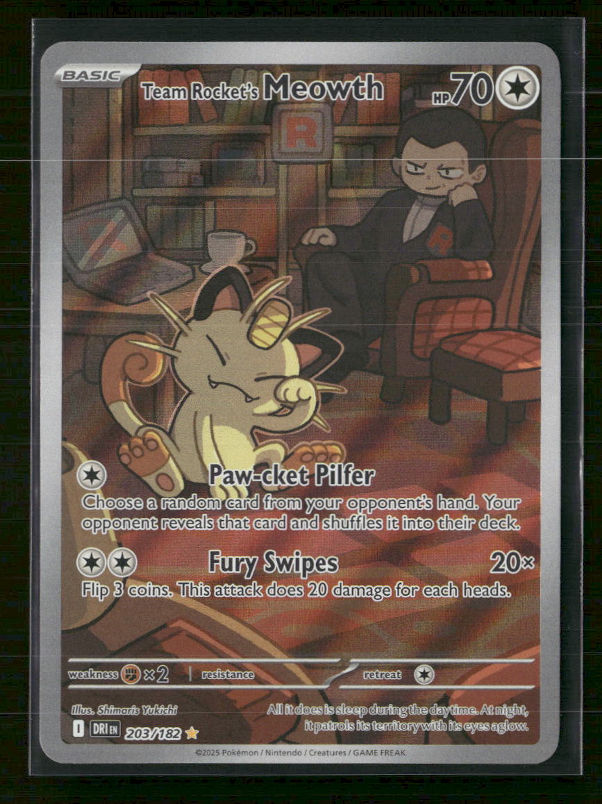 SV10: Destined Rivals Team Rocket's Meowth #203/182