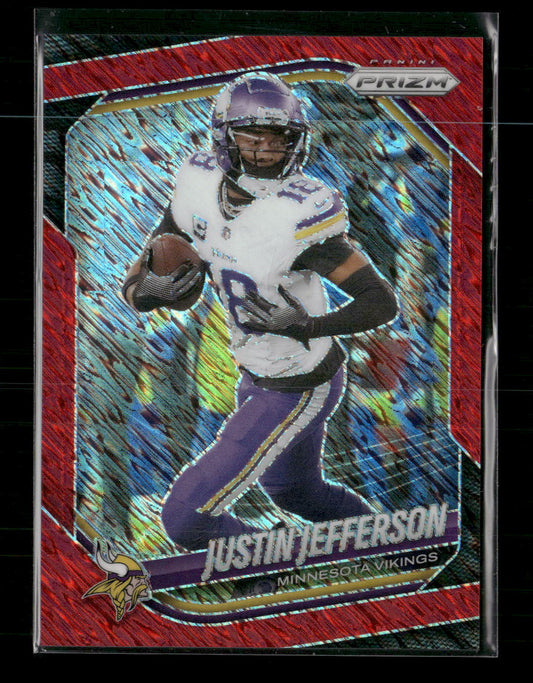 2025 Panini Prizm Red Shimmer Justin Jefferson #/49 #81