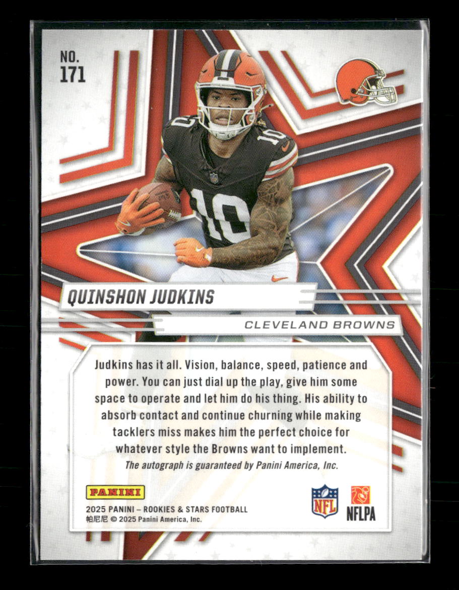2025 Panini Rookies & Stars Signatures Quinshon Judkins Rookie #171