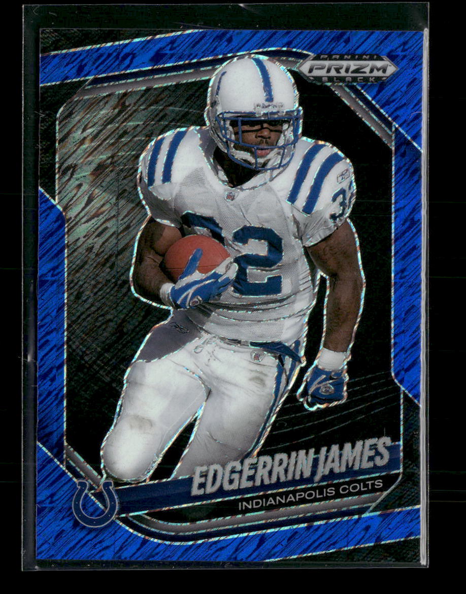 2025 Panini Prizm Black Prizms Blue Shimmer FOTL Edgerrin James #/35 #70