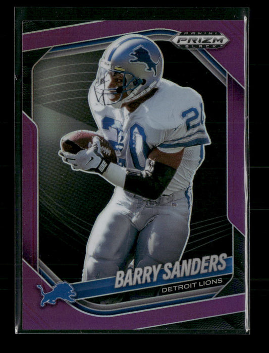 2025 Panini Prizm Black Prizms Purple Barry Sanders #/99 #55
