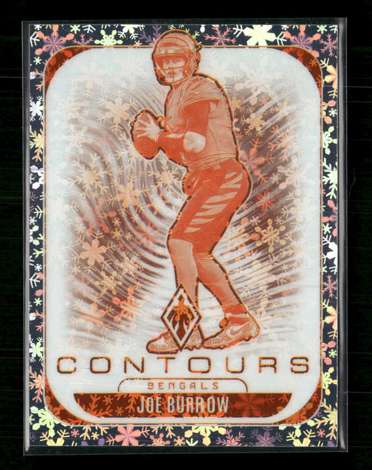 2025 Panini Phoenix Contours Silver Winter Prizm Joe Burrow #/199 #7