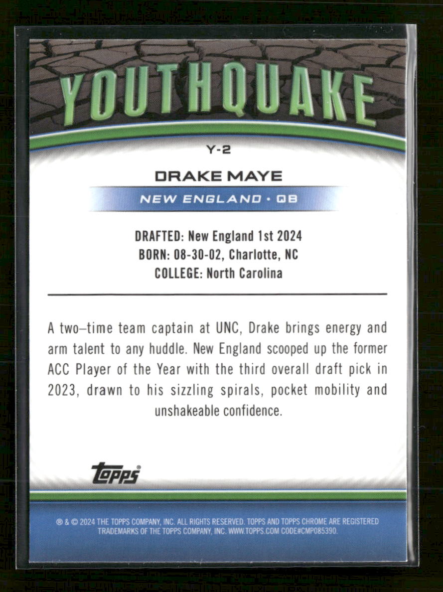 2024 Topps Chrome Youthquake X-Fractor Drake Maye #Y-2