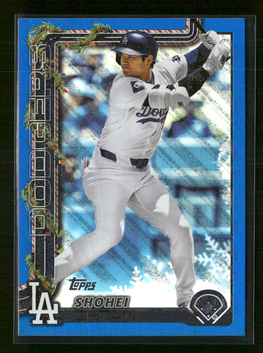 2025 Topps Holiday Blue Metallic Glitter Holiday Shohei Ohtani #H200