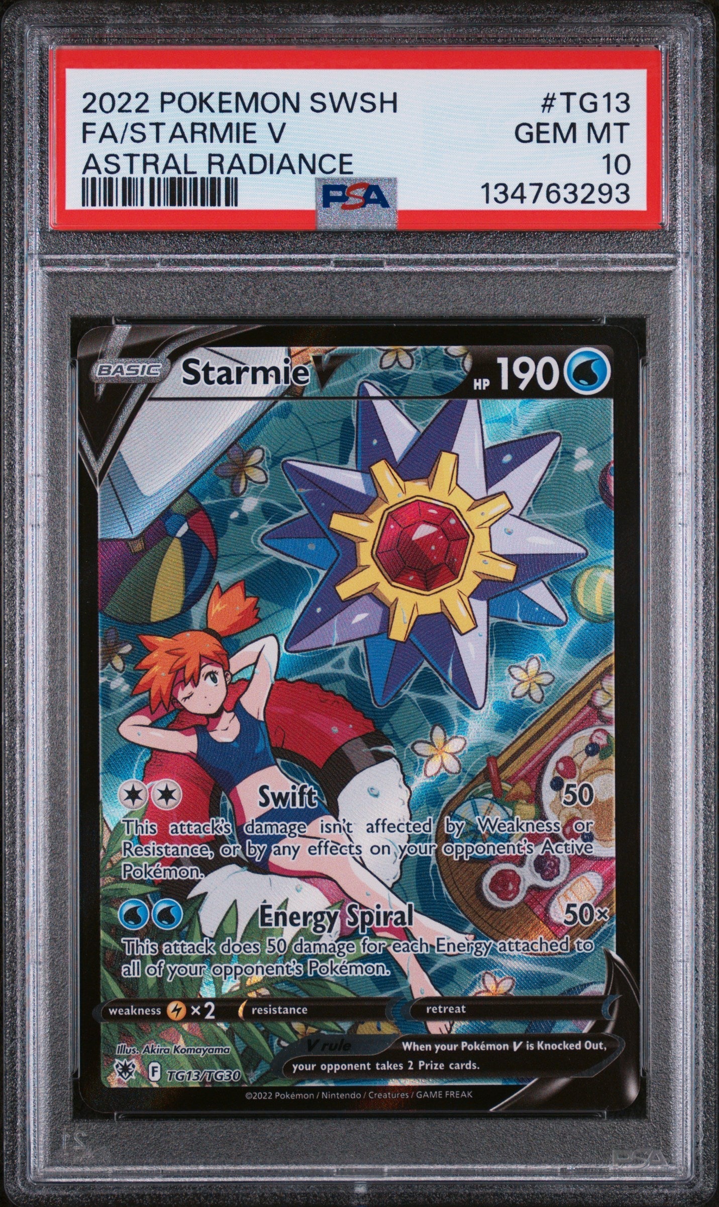 2022 Pokemon SWSH Astral Radiance Fa/Starmie V 10 PSA #TG13