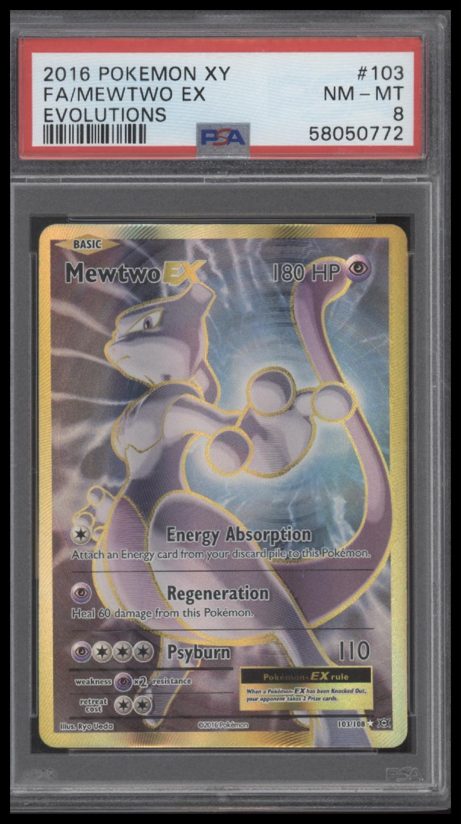 2016 Pokemon Xy Evolutions Evolutions Fa/Mewtwo Ex 8 PSA #103