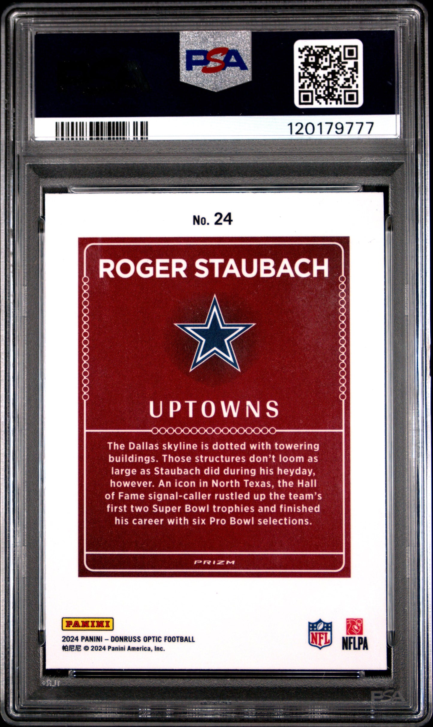 2024 Panini Donruss Optic Uptowns Roger Staubach 9 PSA #24