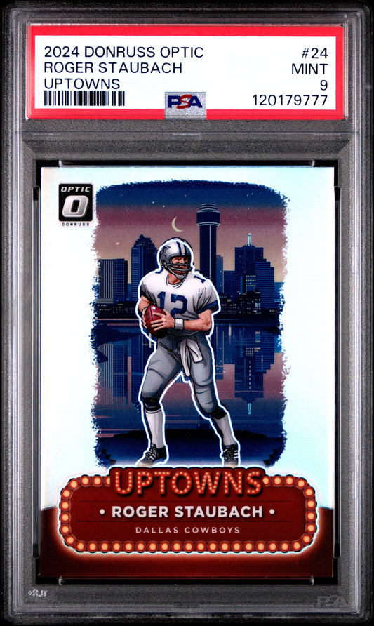 2024 Panini Donruss Optic Uptowns Roger Staubach 9 PSA #24